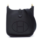 Hermes Shoulder Bag Evelyne TPM Amazone Black Taurillon Clemence Gold