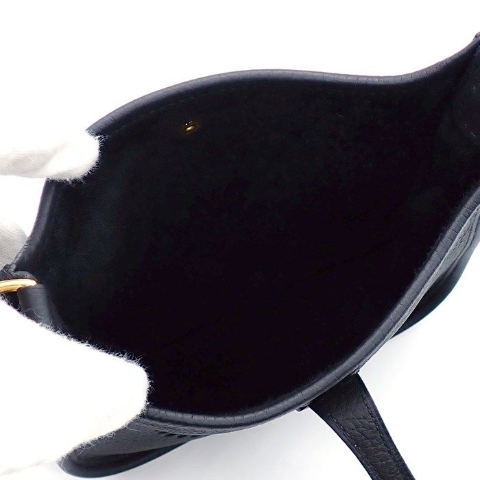 Hermes Shoulder Bag Evelyne TPM Amazone Black Taurillon Clemence Gold — view 5