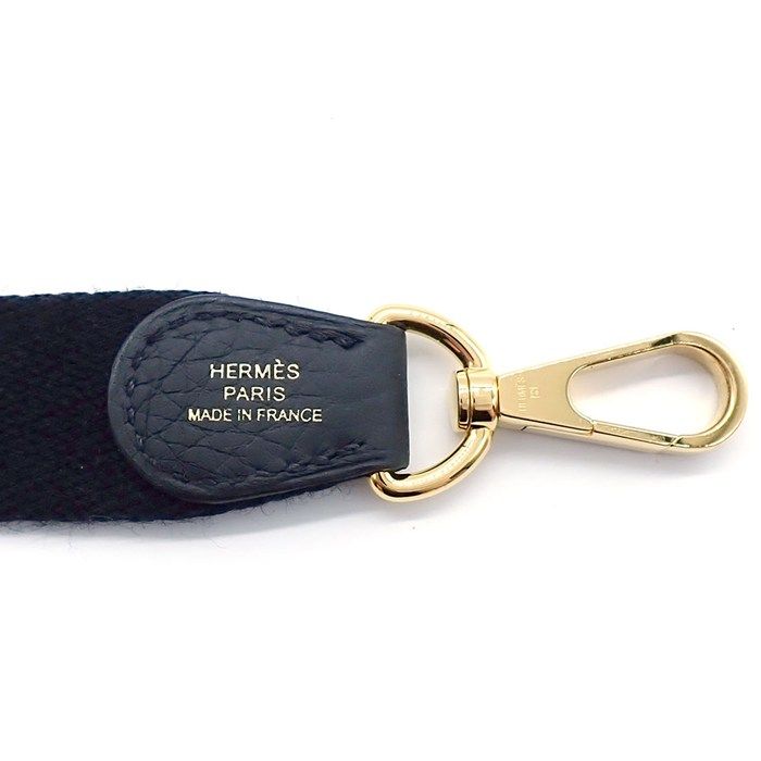 Hermes Shoulder Bag Evelyne TPM Amazone Black Taurillon Clemence Gold — view 8