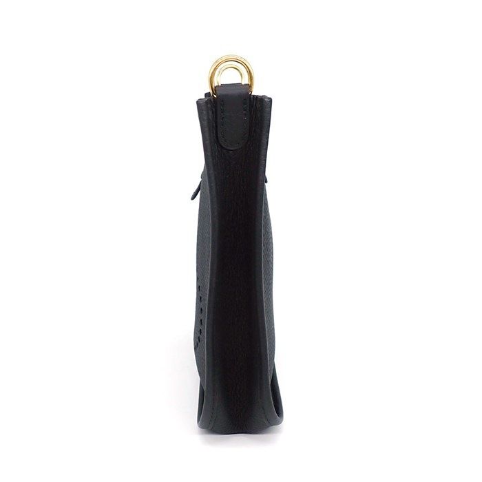 Hermes Shoulder Bag Evelyne TPM Amazone Black Taurillon Clemence Gold — view 3