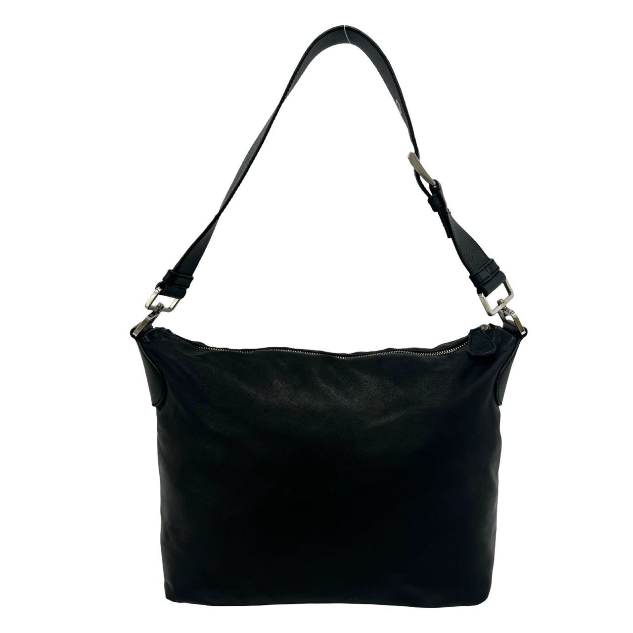 Prada Log Leather Shoulder Bag Tote Black — view 3