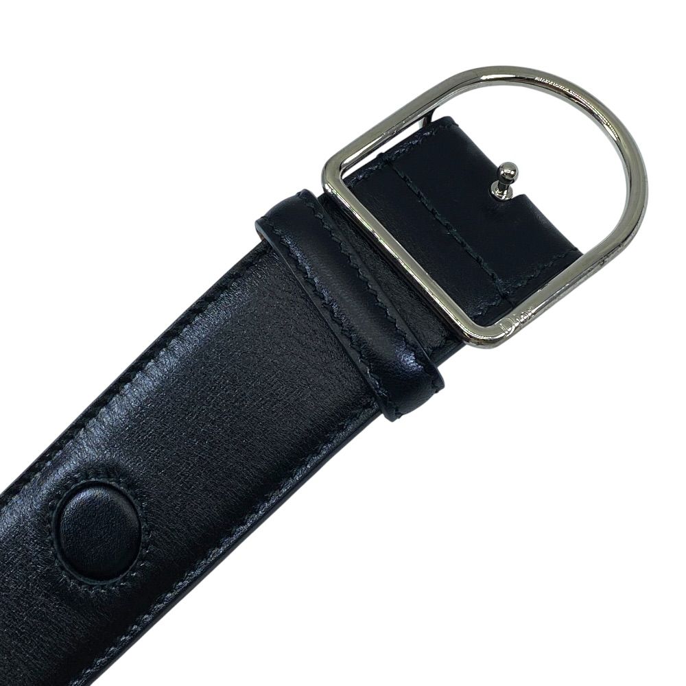 Dior D Logo Buckle Belt Leather Black Practical — view 2