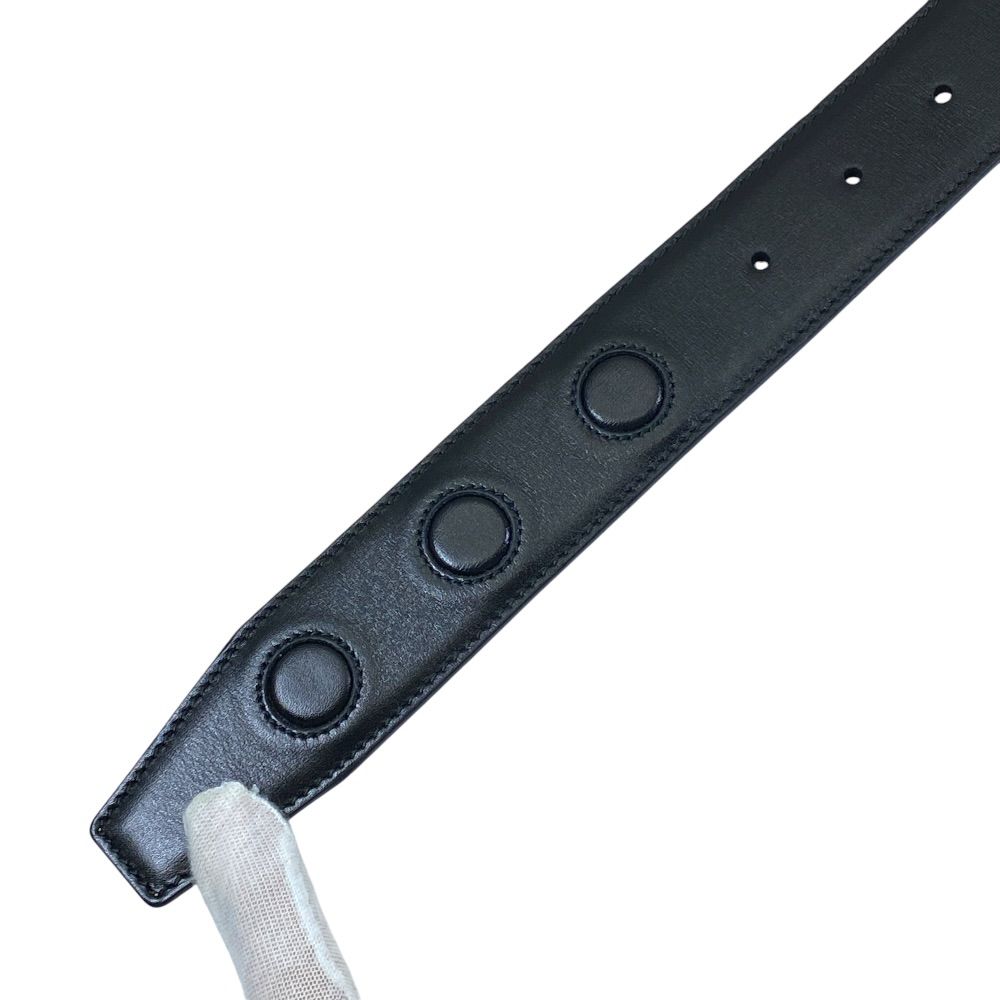 Dior D Logo Buckle Belt Leather Black Practical — view 8