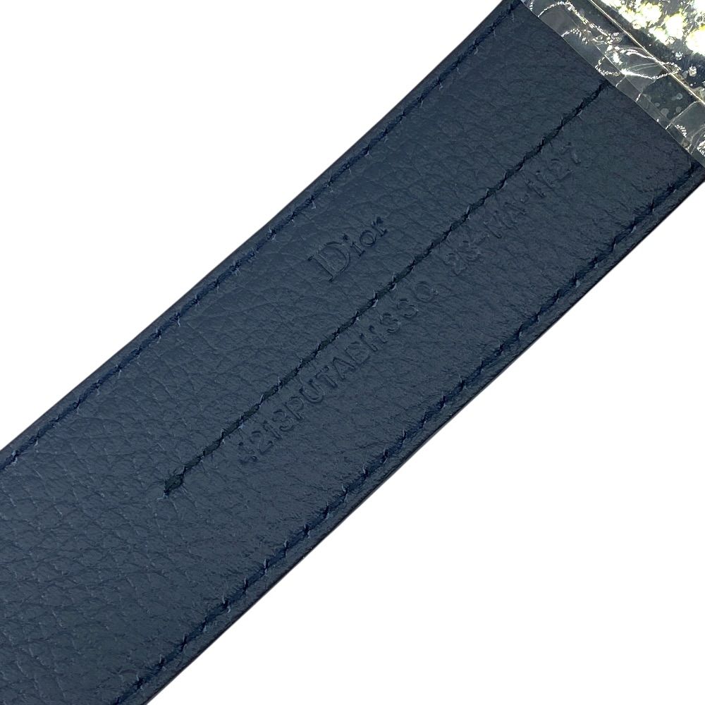 Dior Logo Buckle Belt Leather Black Daily Practical — view 5