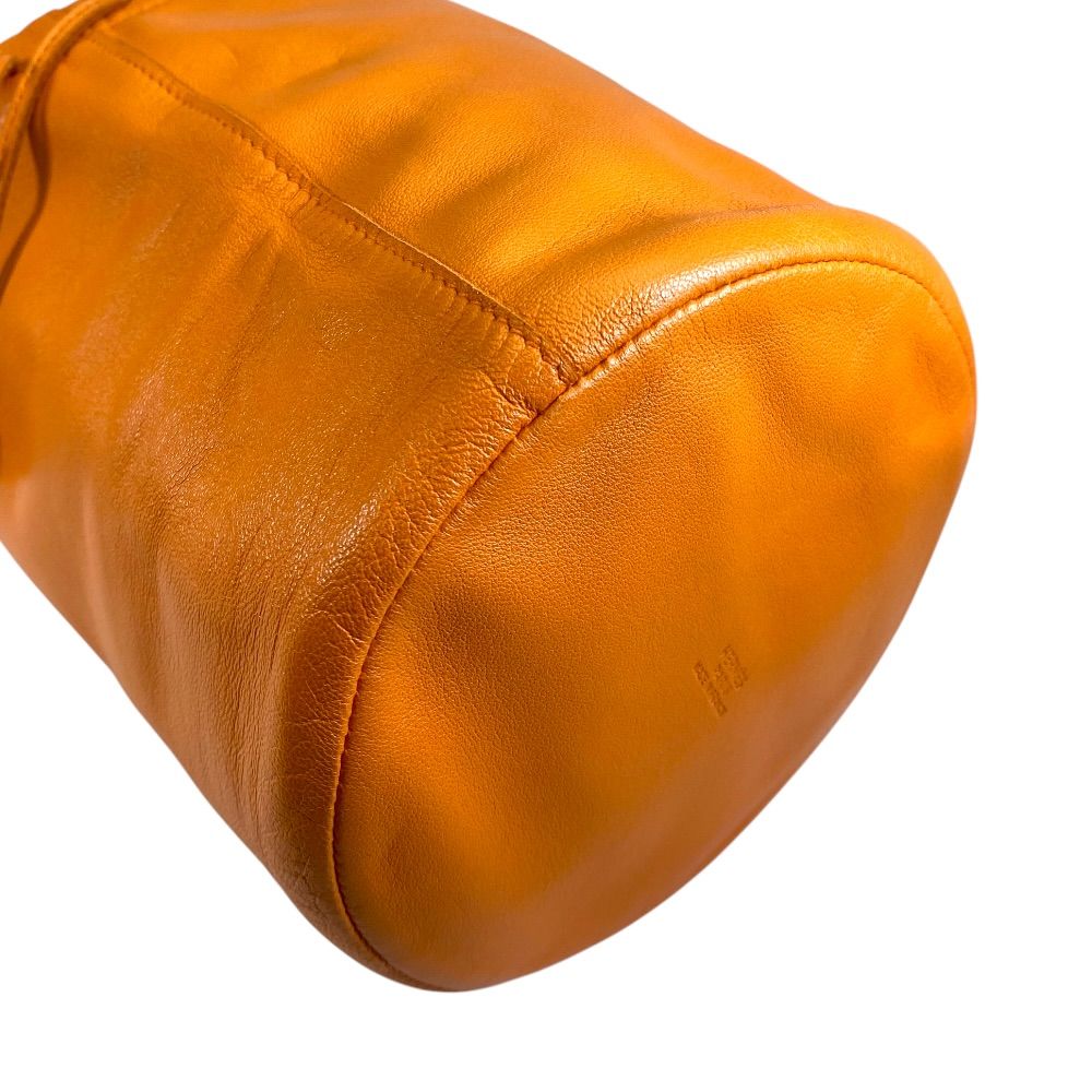 Hermes Cage Ruby Ash Line Drawstring Pouch Leather Orange Daily Going — view 4
