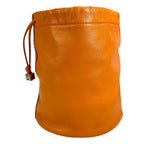 Hermes Cage Ruby Ash Line Drawstring Pouch Leather Orange Daily Going — view 2