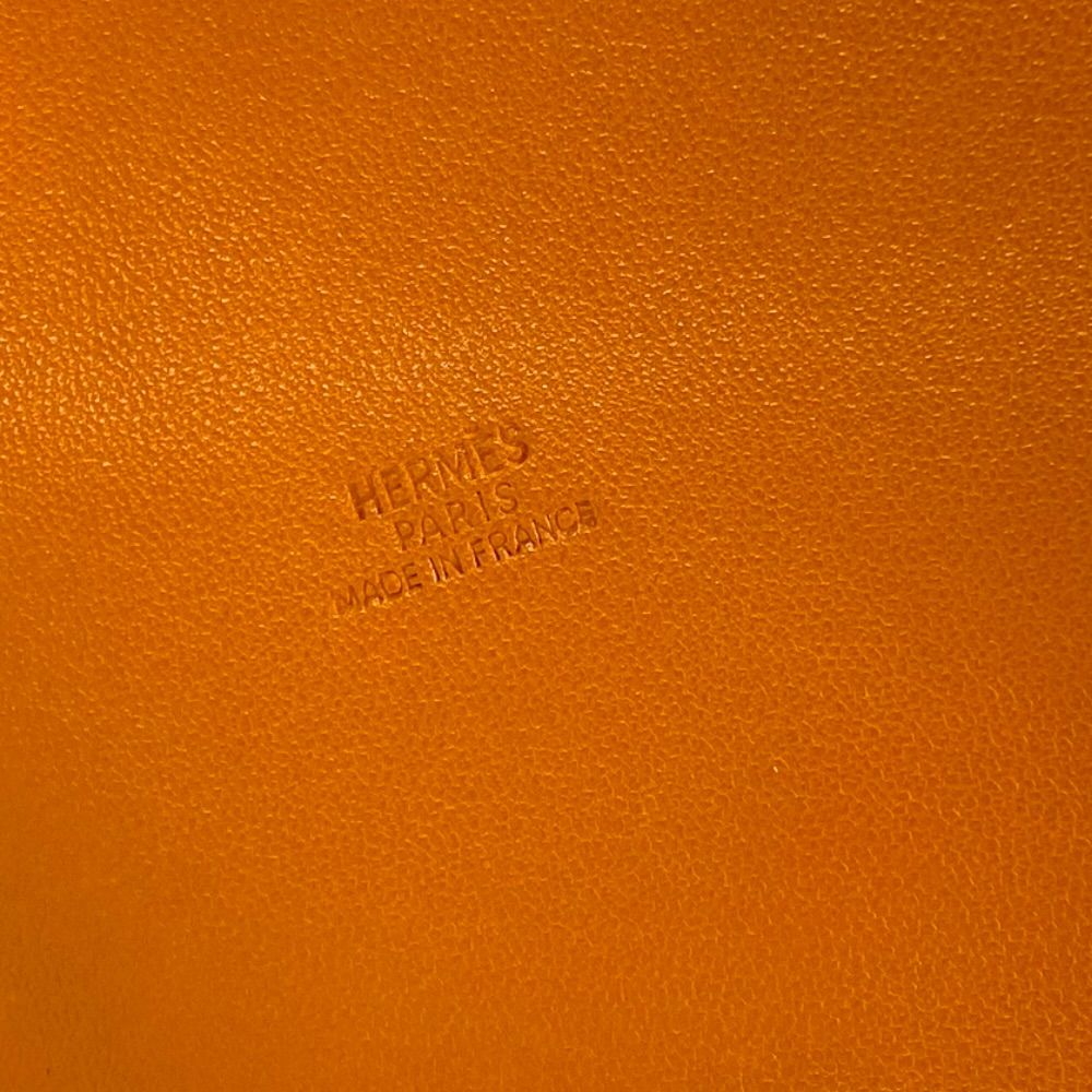 Hermes Cage Ruby Ash Line Drawstring Pouch Leather Orange Daily Going — view 3