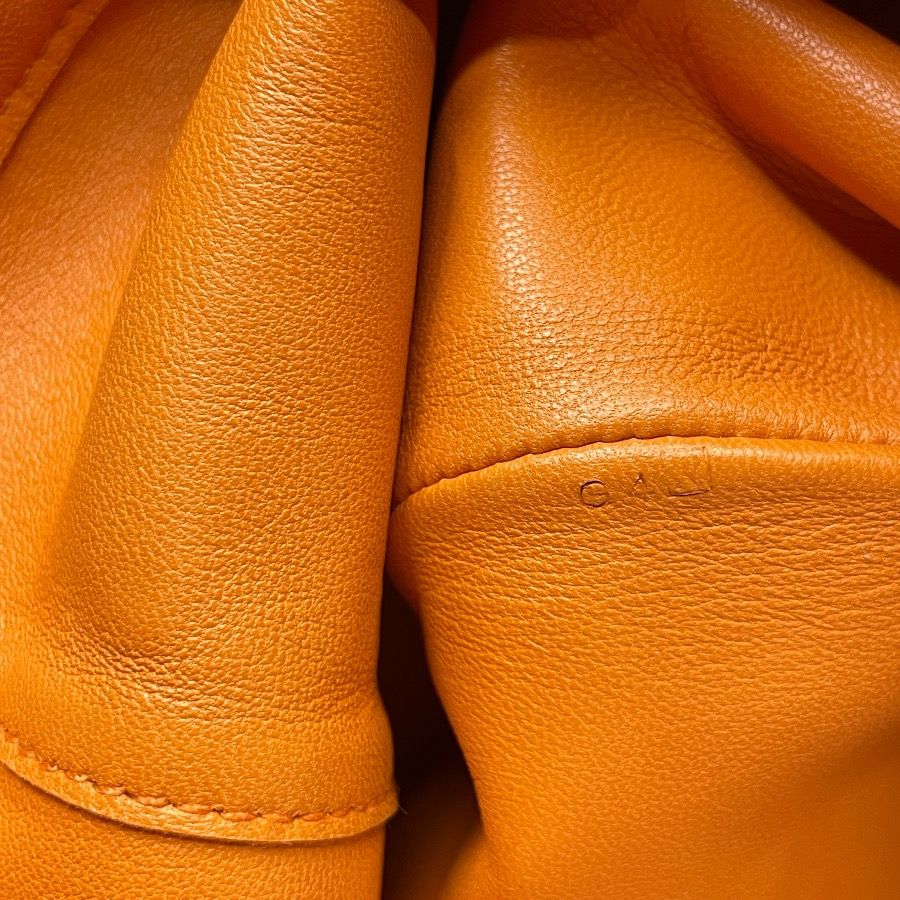 Hermes Cage Ruby Ash Line Drawstring Pouch Leather Orange Daily Going — view 7