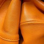 Hermes Cage Ruby Ash Line Drawstring Pouch Leather Orange Daily Going — view 7