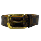 Louis Vuitton Damier Ceinture Ellipse Belt Ebene Canvas Leather Brown Daily