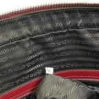 Prada Business Briefcase Handbag Triangle Logo Saffiano Leather Red Document — view 8