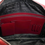 Prada Business Briefcase Handbag Triangle Logo Saffiano Leather Red Document — view 6