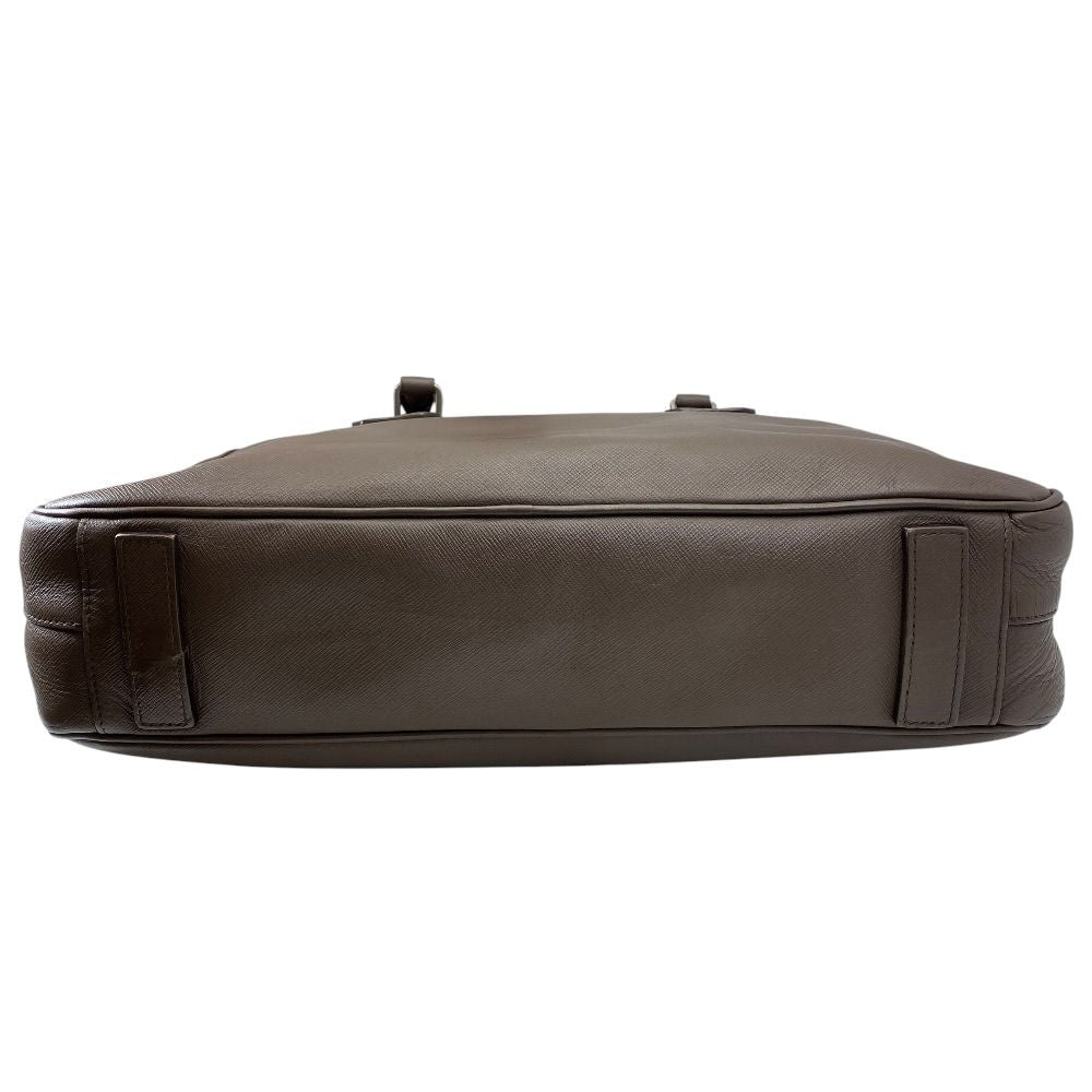 Prada Triangle Logo Business Briefcase Handbag Saffiano Leather — view 3