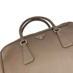 Prada Triangle Logo Business Briefcase Handbag Saffiano Leather — view 6
