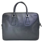 Prada Business Briefcase Handbag Logo Saffiano Leather Black Red Document — view 2