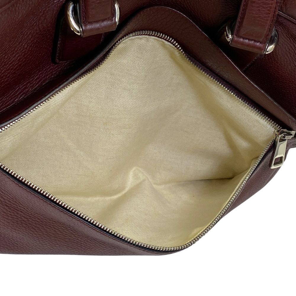 Gucci Soho Business Briefcase Handbag Interlocking Leather Bordeaux Document — view 8