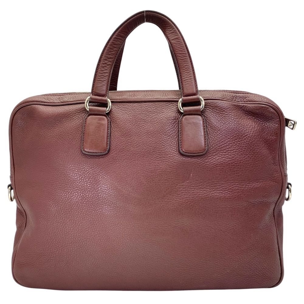 Gucci Soho Business Briefcase Handbag Interlocking Leather Bordeaux Document — view 2