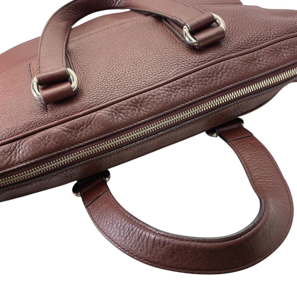 Gucci Soho Business Briefcase Handbag Interlocking Leather Bordeaux Document — view 4