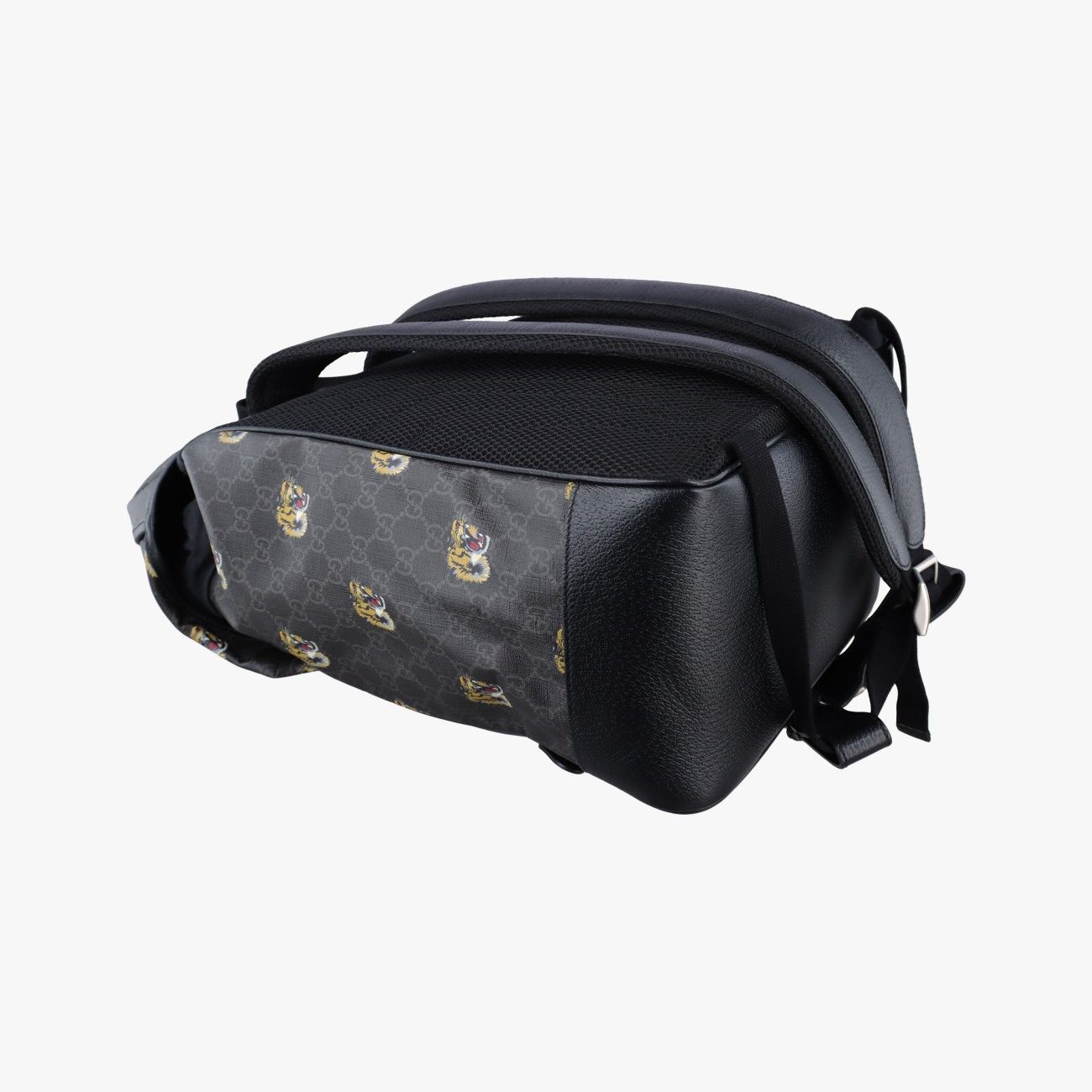 Gucci Interlocking Black GG Supreme Canvas Leather Backpack — view 7