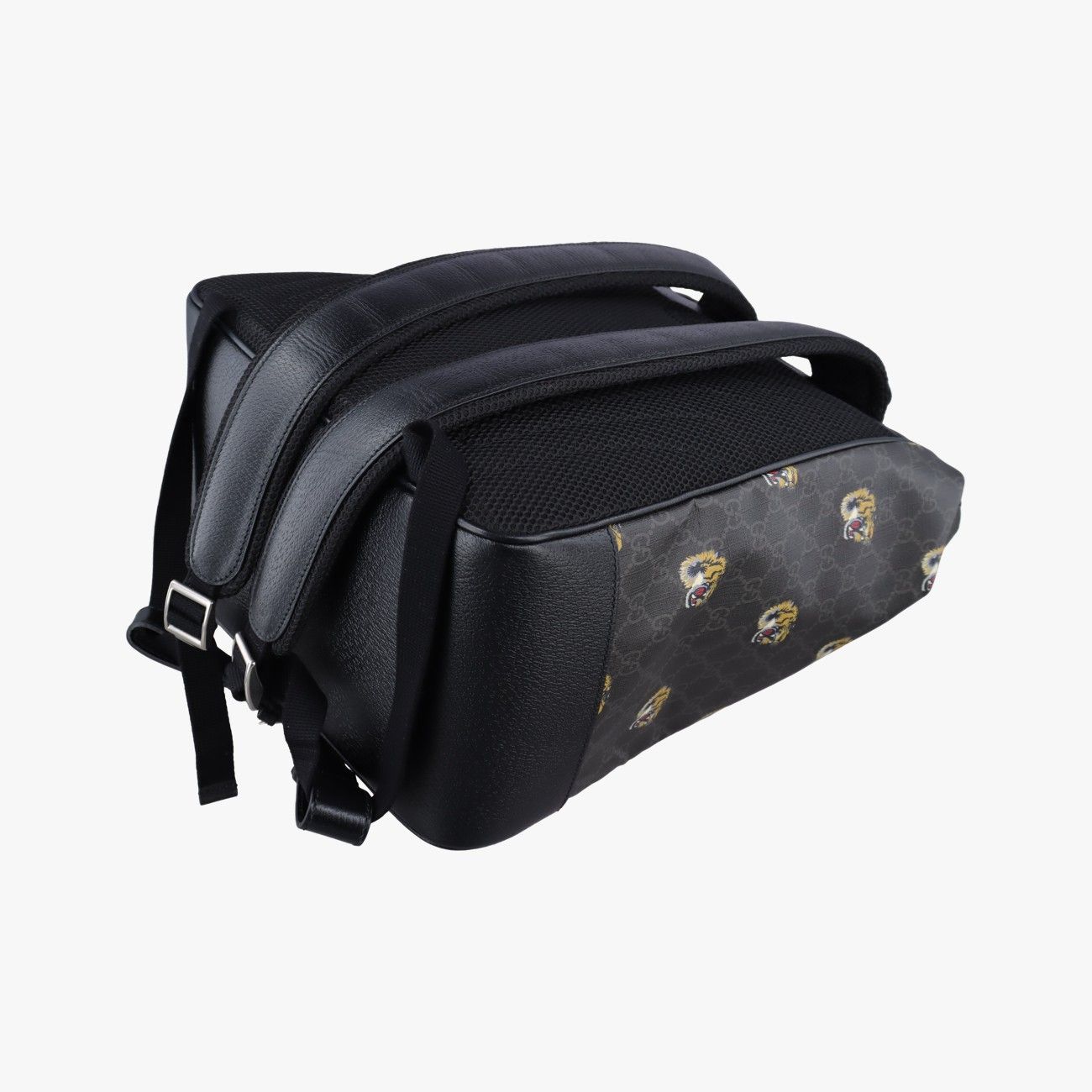 Gucci Interlocking Black GG Supreme Canvas Leather Backpack — view 6