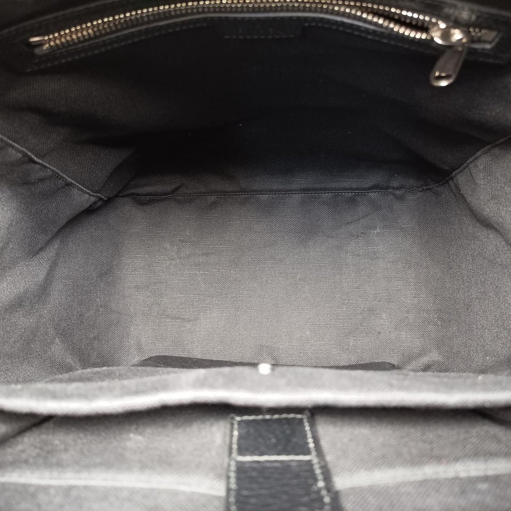 Gucci Interlocking Black GG Supreme Canvas Leather Backpack — view 9