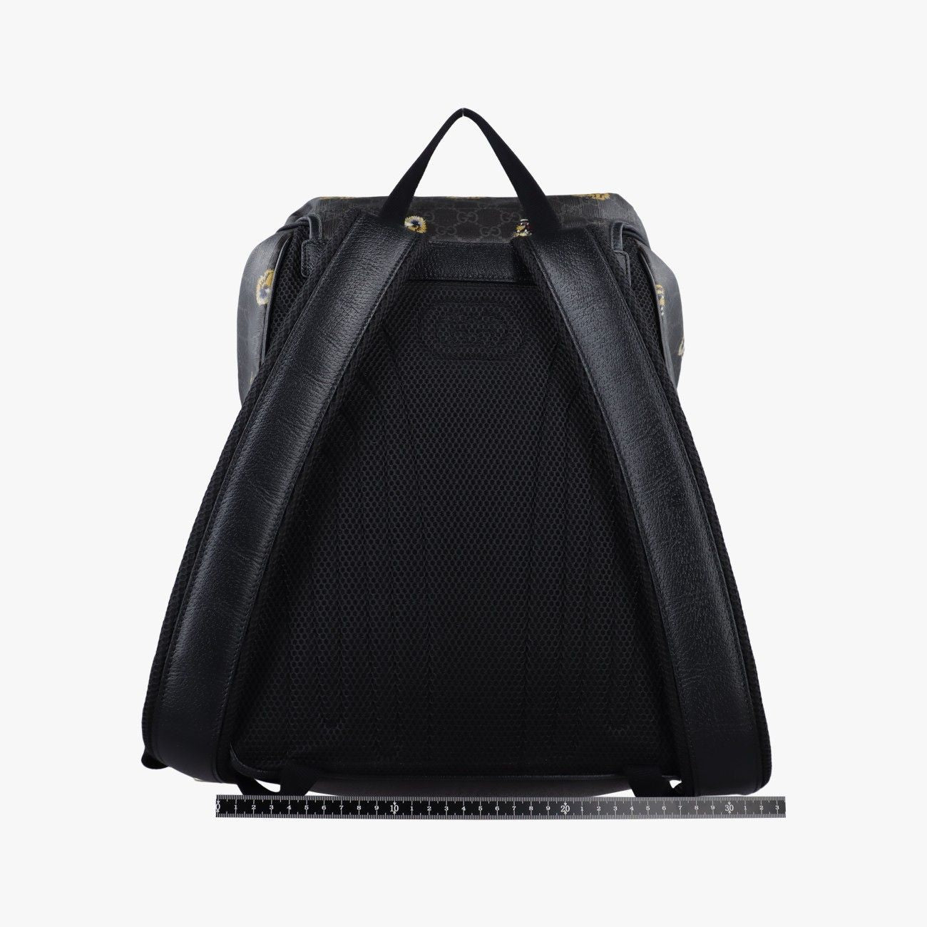 Gucci Interlocking Black GG Supreme Canvas Leather Backpack — view 2