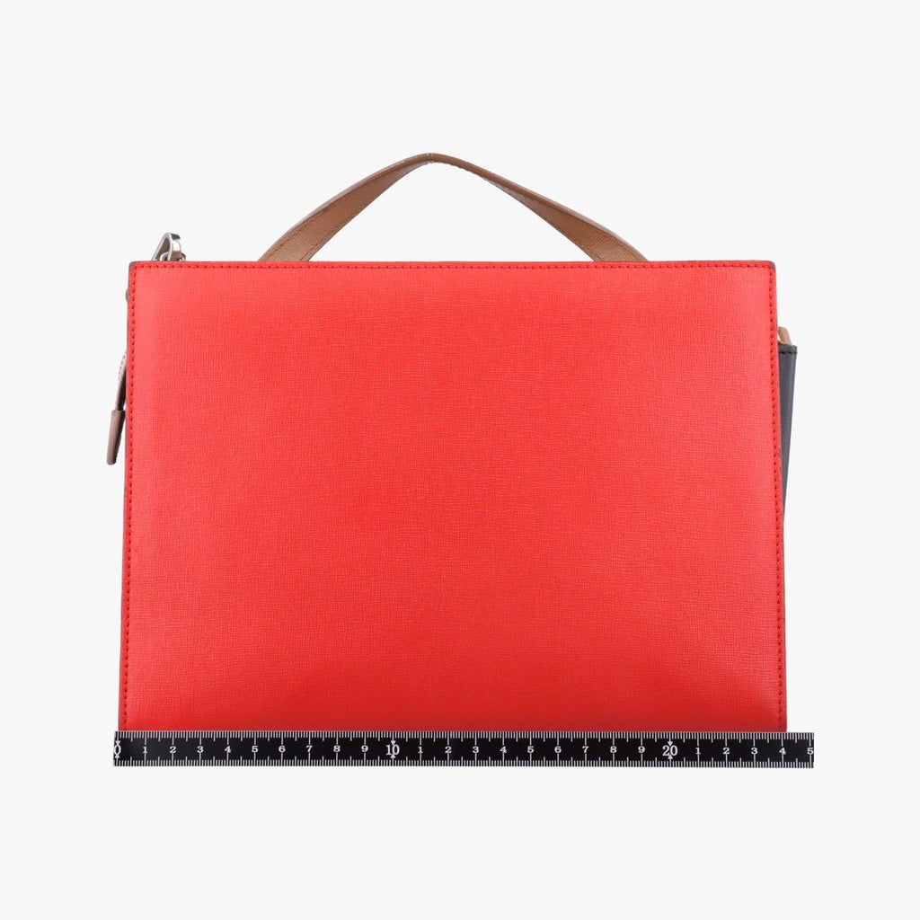 Fendi Demijule Red Brown Leather Shoulder — view 2