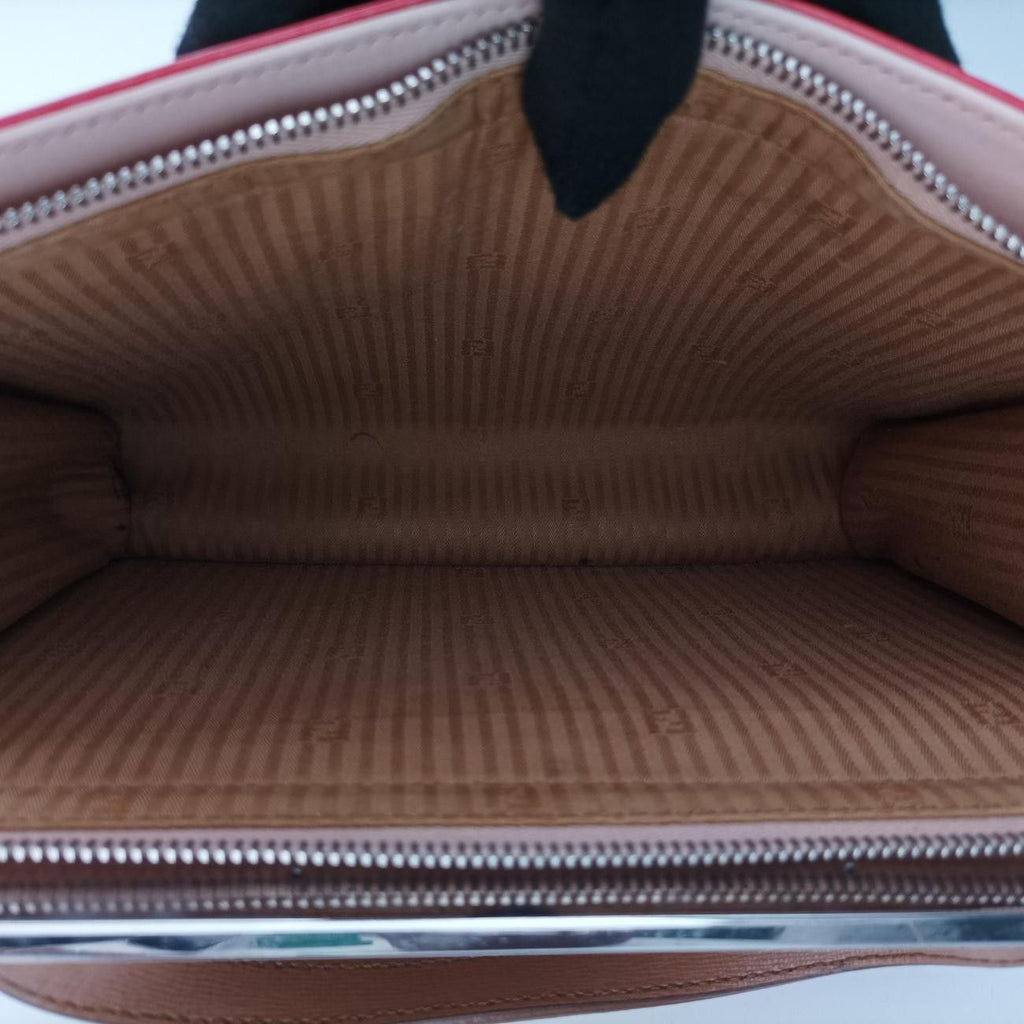 Fendi Demijule Red Brown Leather Shoulder — view 9