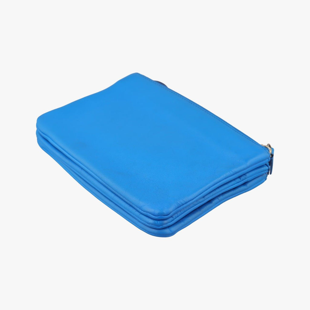 Celine Trio Blue Leather Shoulder — view 6