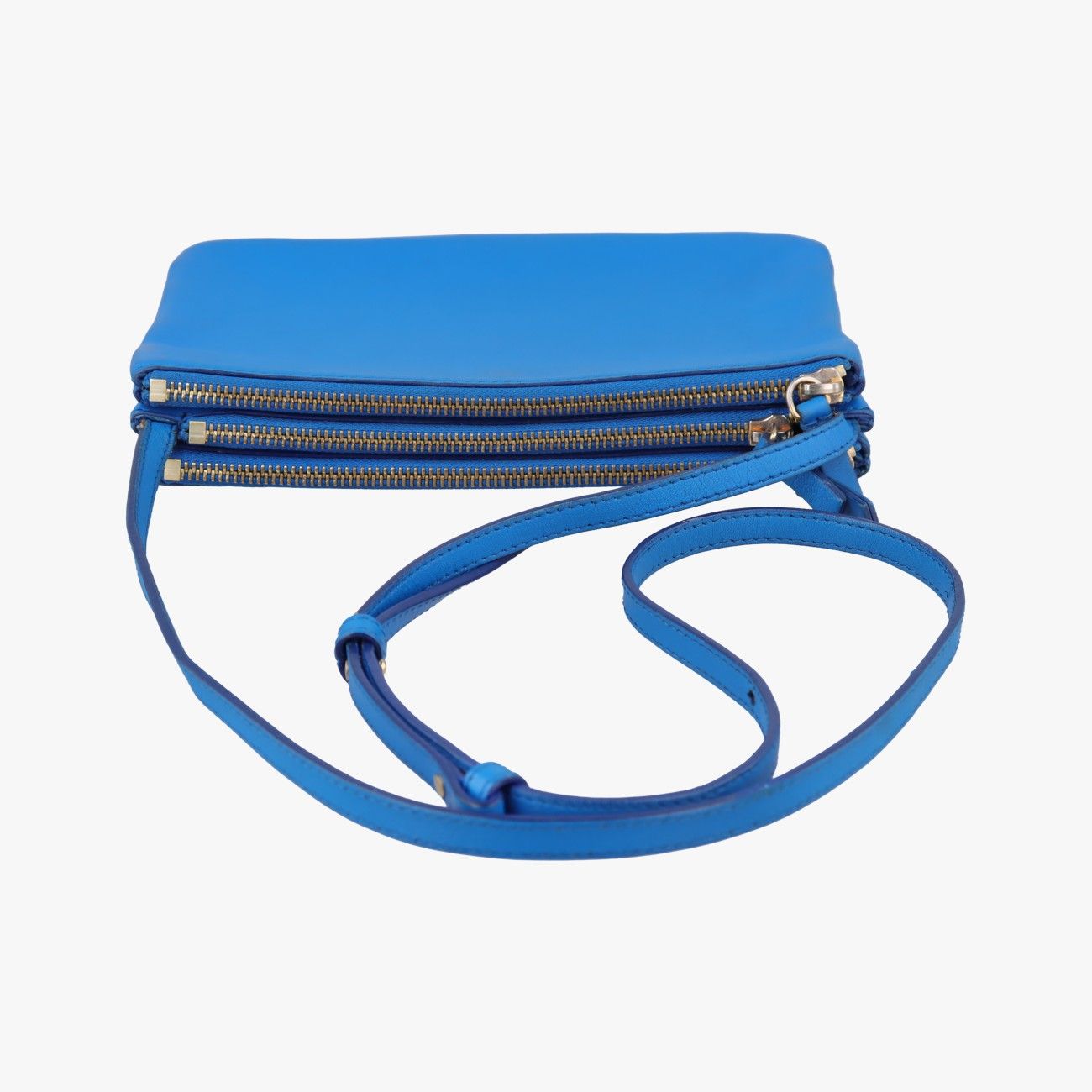 Celine Trio Blue Leather Shoulder — view 8