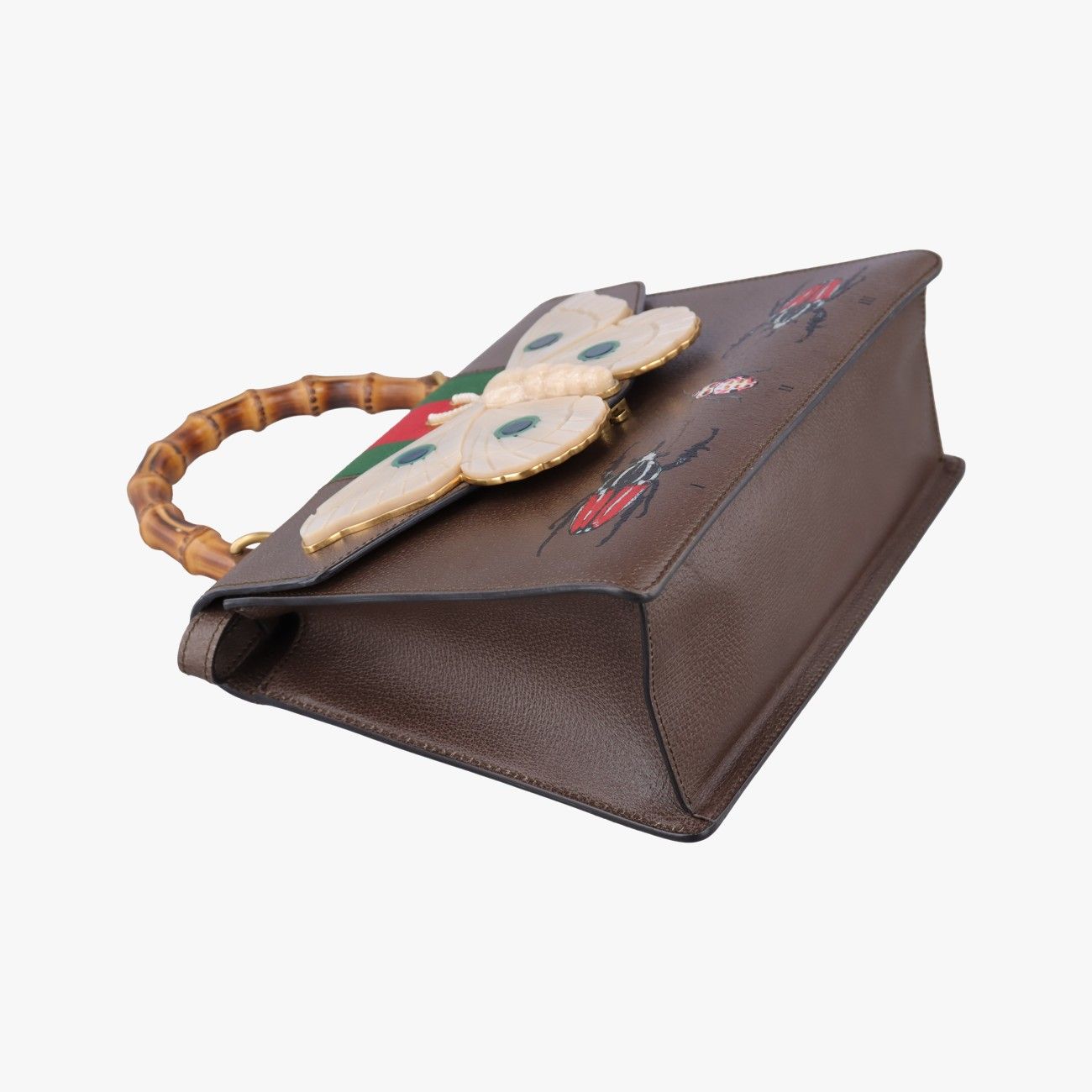 Gucci Bamboo Webbing Line Butterfly Brown Multicolor Leather Shoulder — view 5