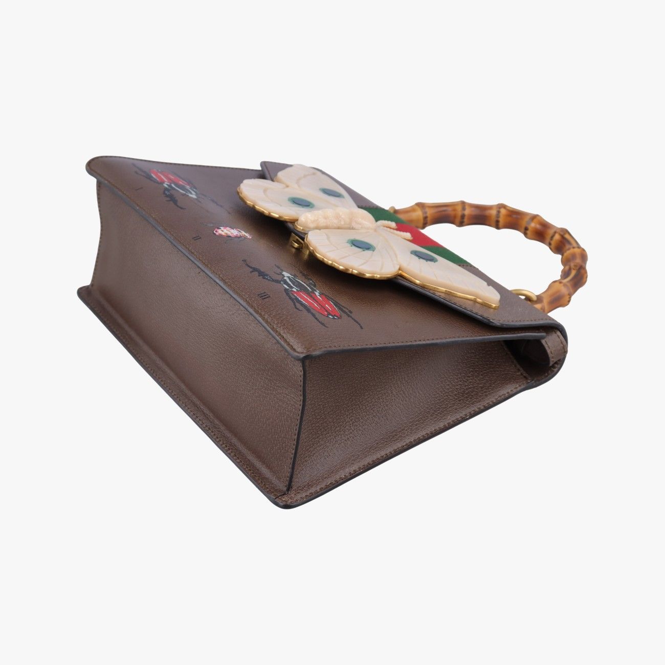 Gucci Bamboo Webbing Line Butterfly Brown Multicolor Leather Shoulder — view 4
