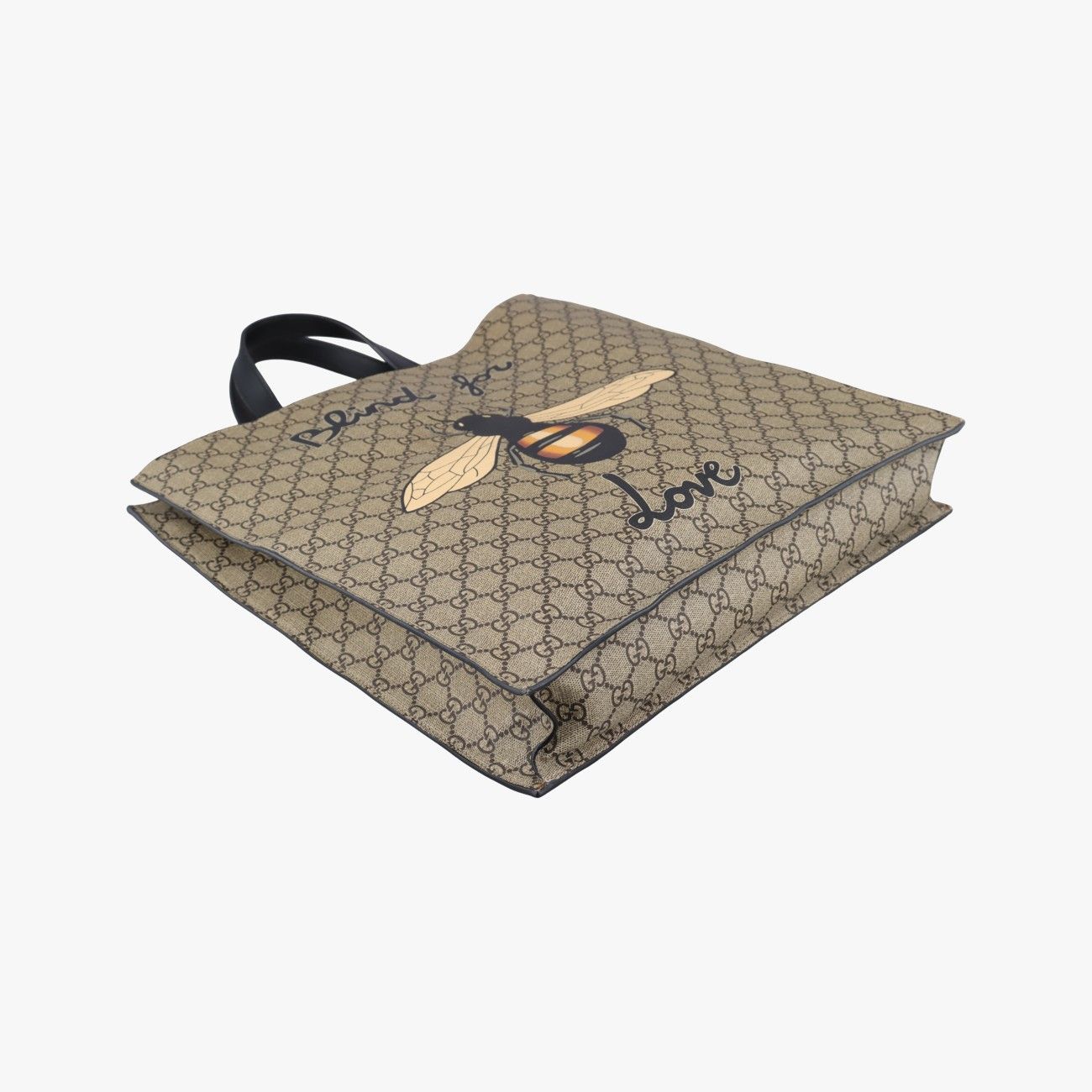 Gucci GG Supreme Kingsnake Beige Black Canvas Leather Shoulder — view 5