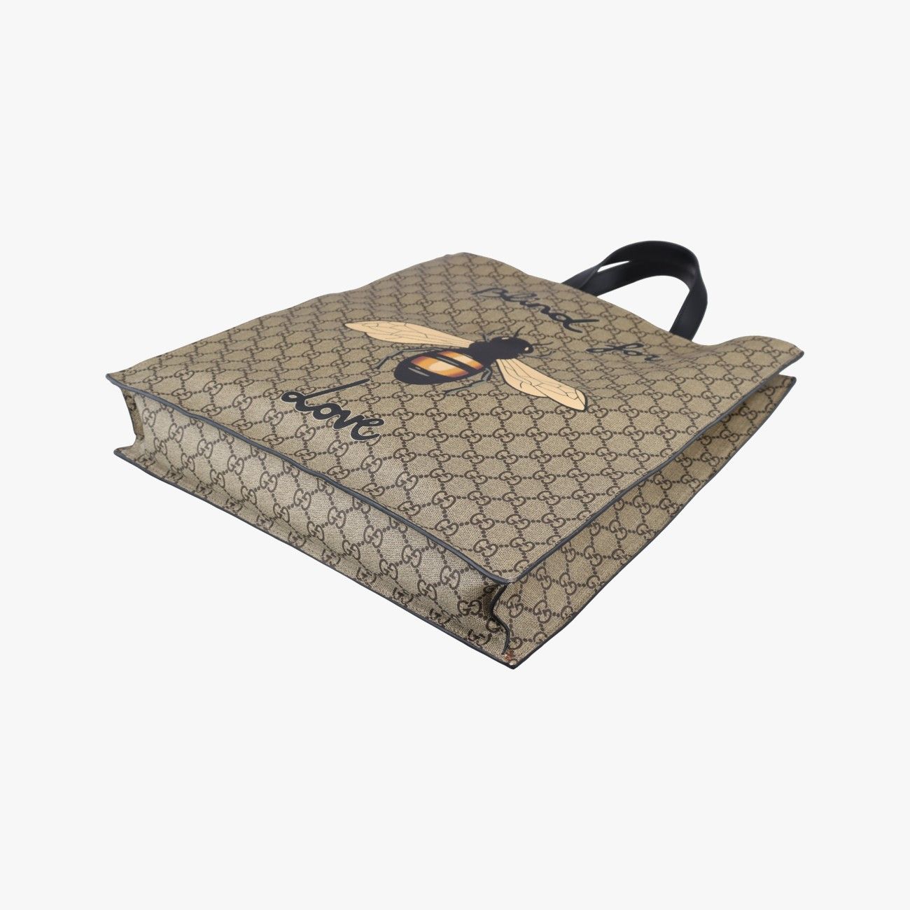 Gucci GG Supreme Kingsnake Beige Black Canvas Leather Shoulder — view 4