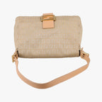 Fendi Mamma Bucket Zucchino Pattern Beige Canvas Leather Shoulder — view 8