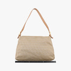 Fendi Mamma Bucket Zucchino Pattern Beige Canvas Leather Shoulder — view 2
