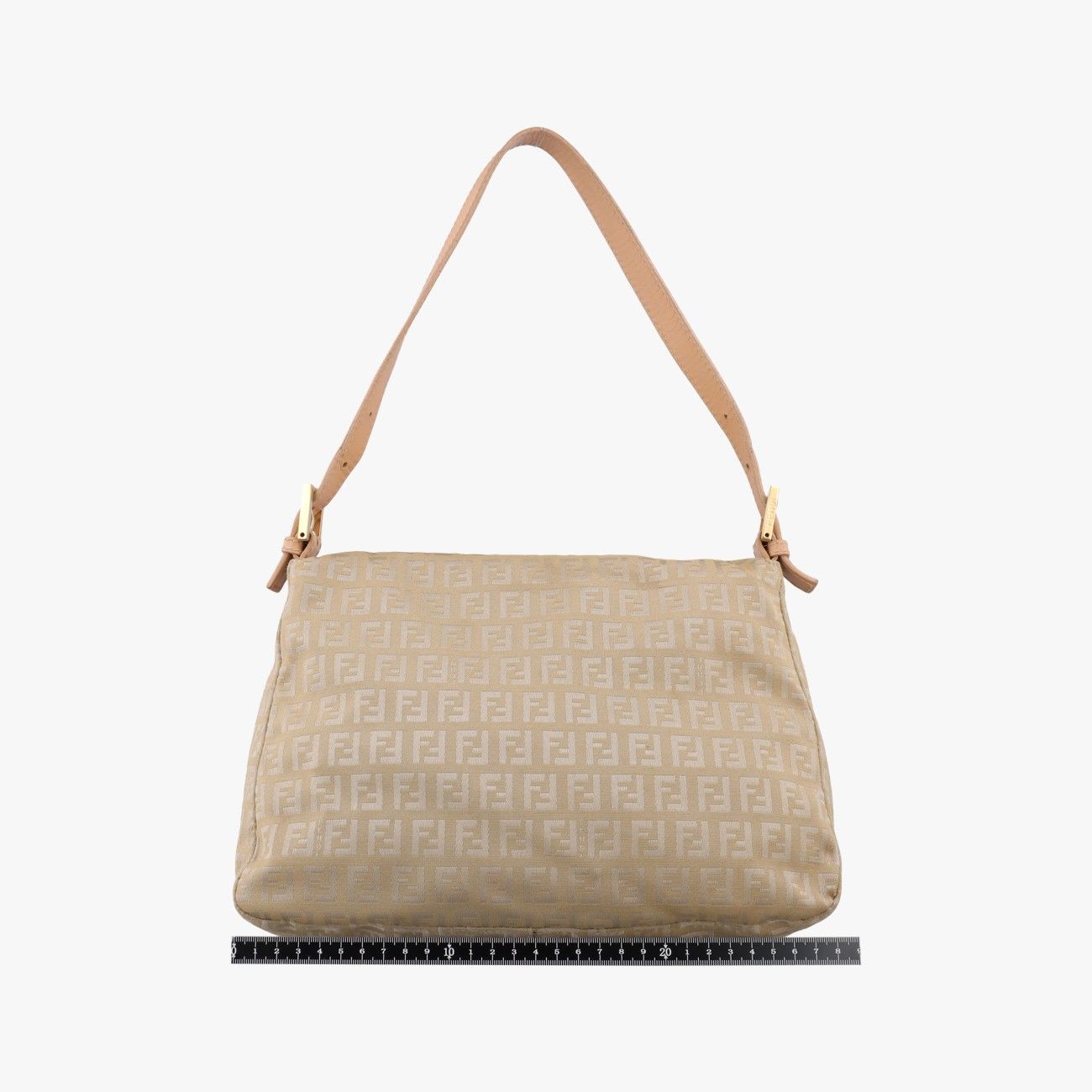Fendi Mamma Bucket Zucchino Pattern Beige Canvas Leather Shoulder — view 2