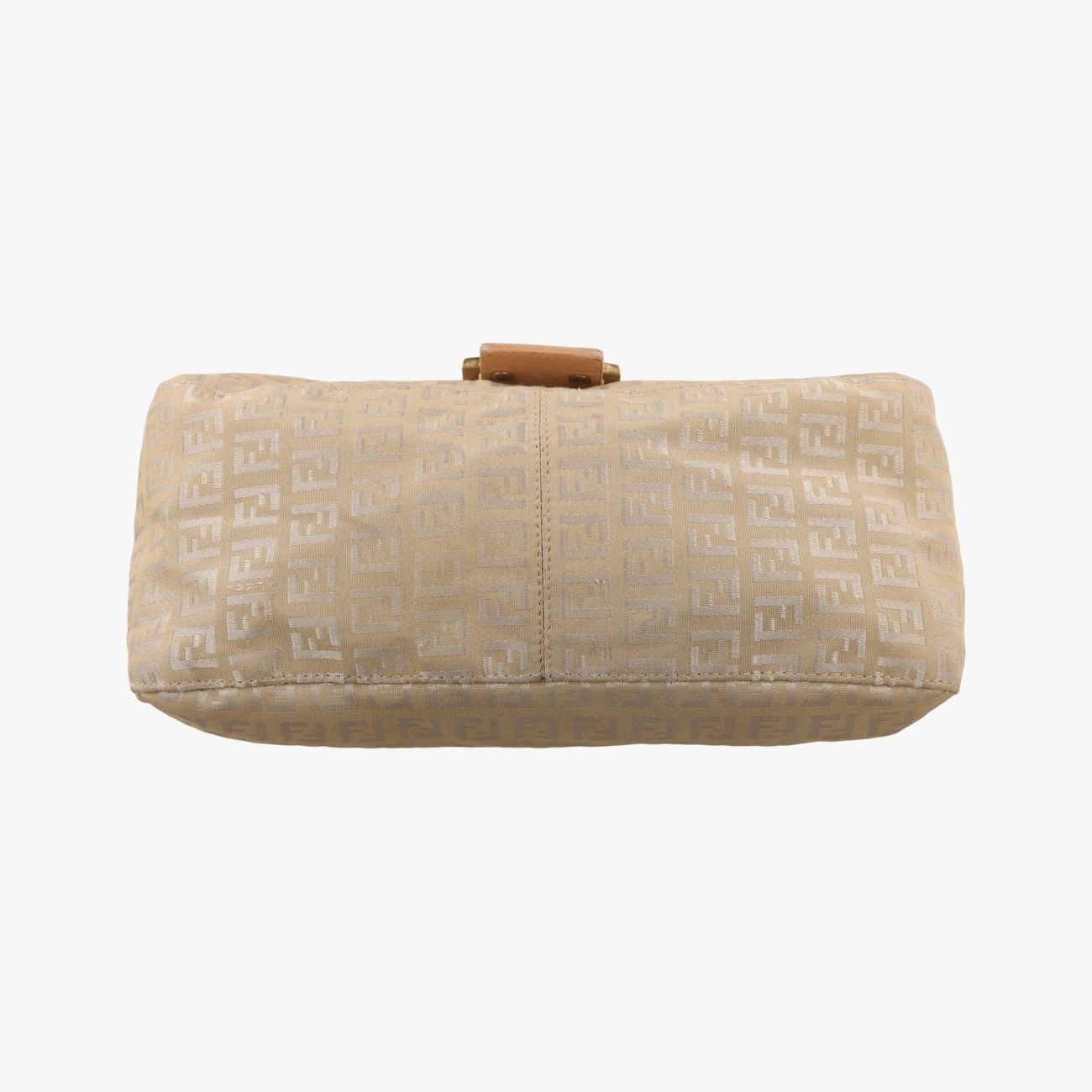 Fendi Mamma Bucket Zucchino Pattern Beige Canvas Leather Shoulder — view 3