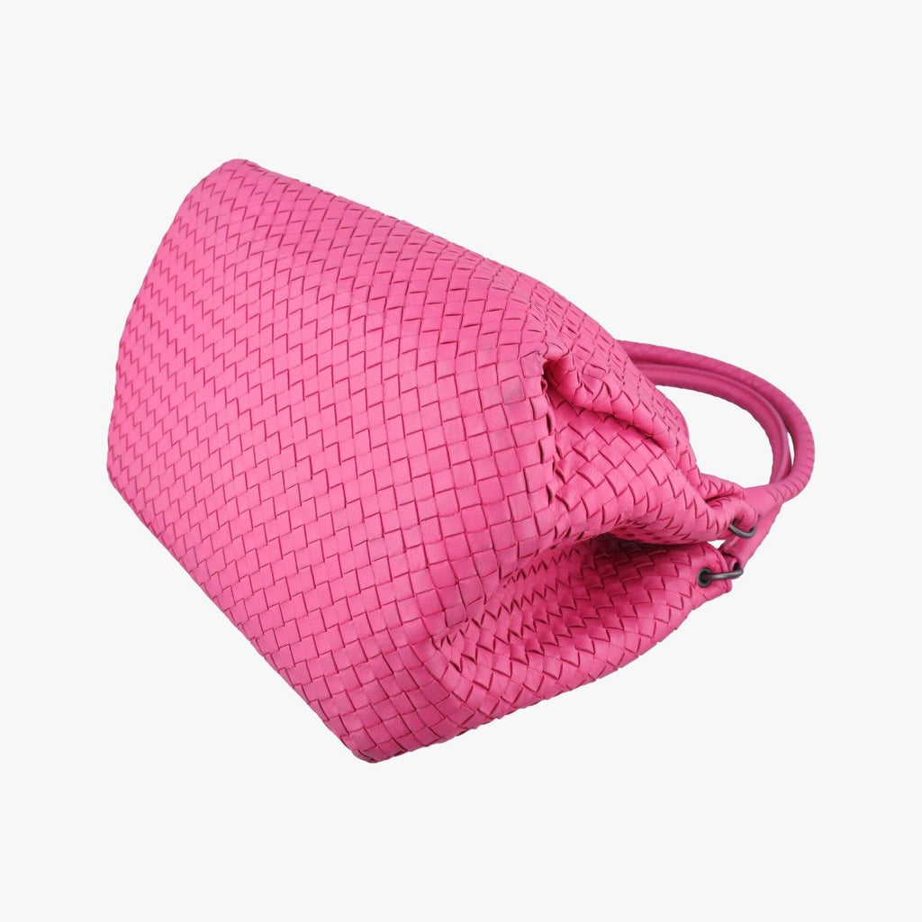 Bottega Veneta Parachute Intrecciato Rose Red Lambskin Handbag — view 4