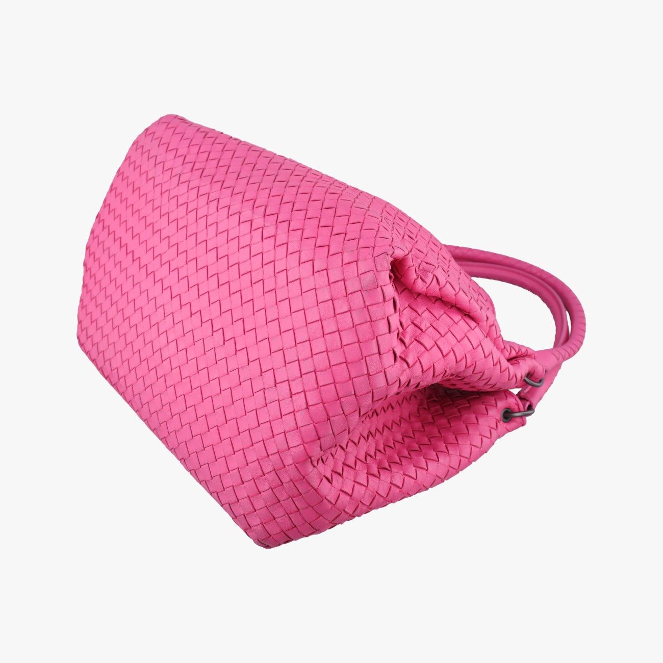 Bottega Veneta Parachute Intrecciato Rose Red Lambskin Handbag — view 4