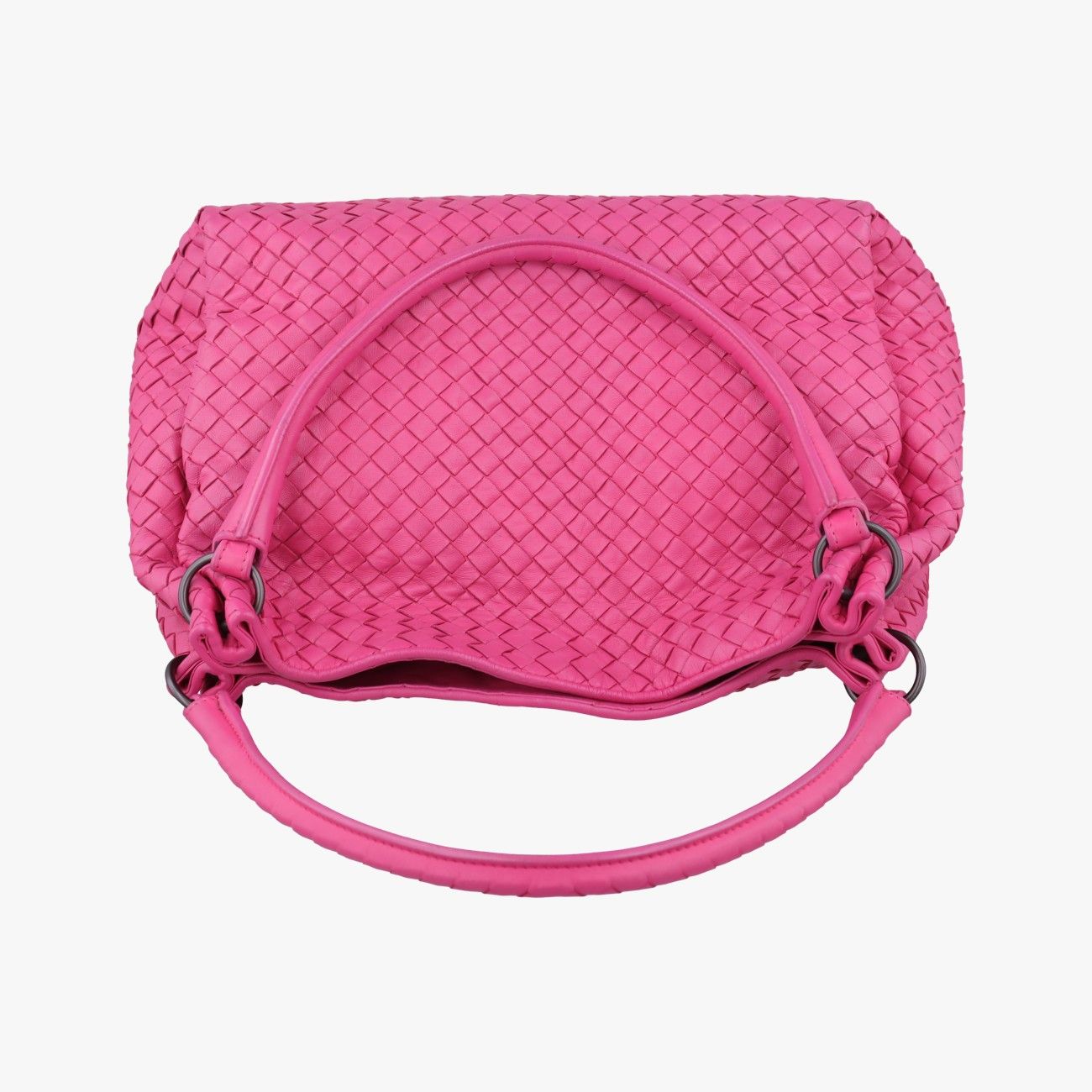Bottega Veneta Parachute Intrecciato Rose Red Lambskin Handbag — view 8