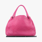 Bottega Veneta Parachute Intrecciato Rose Red Lambskin Handbag — view 2
