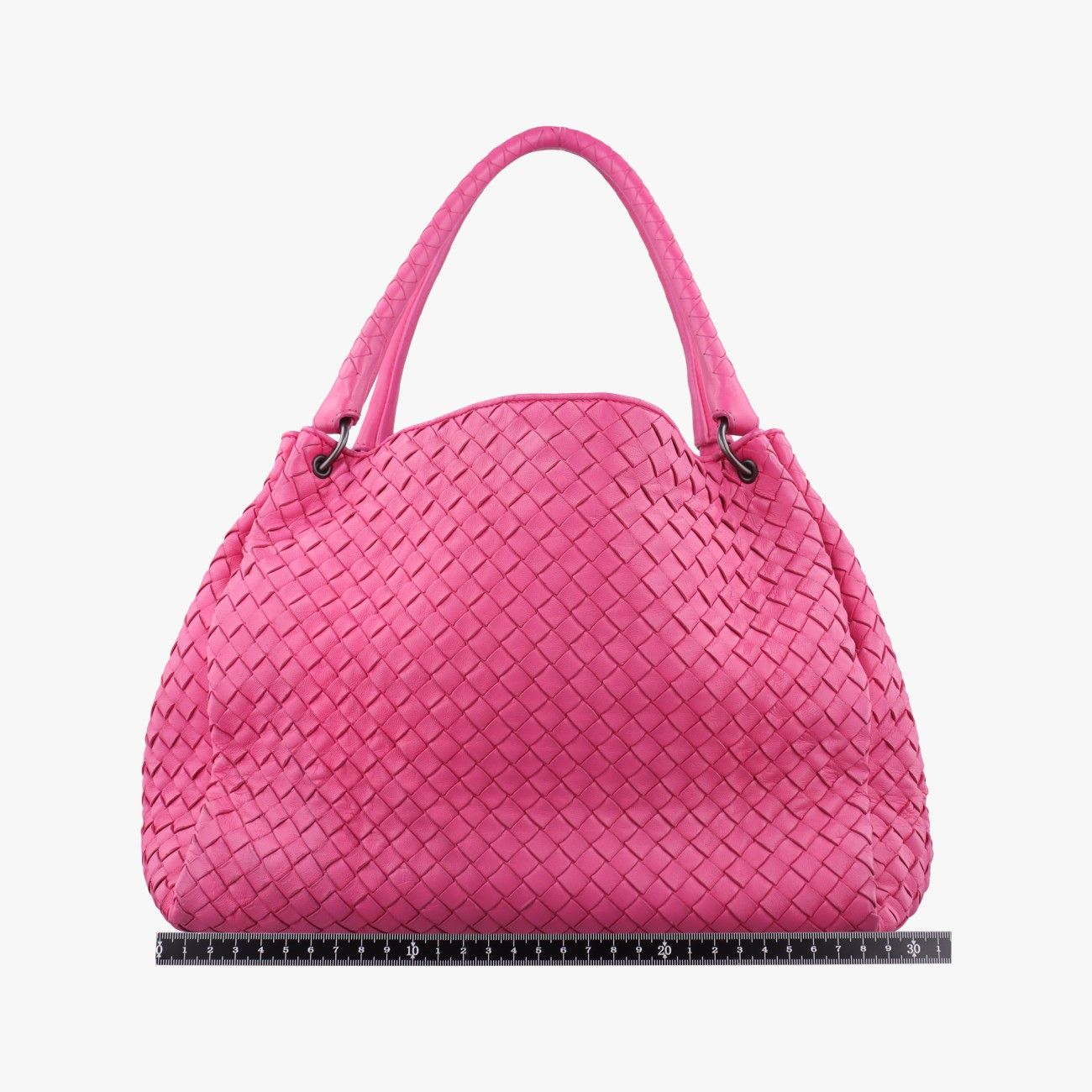 Bottega Veneta Parachute Intrecciato Rose Red Lambskin Handbag — view 2