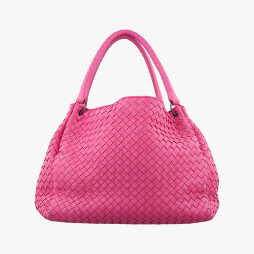 Bottega Veneta Parachute Intrecciato Rose Red Lambskin Handbag