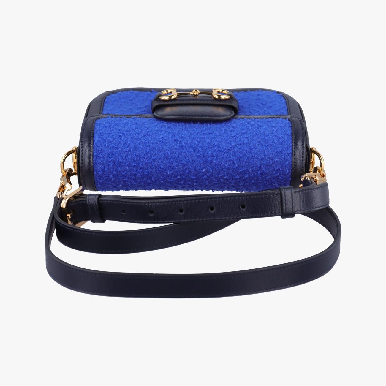 Gucci Horsebit Blue Navy Tweed Leather Shoulder — view 8