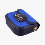 Gucci Horsebit Blue Navy Tweed Leather Shoulder — view 4