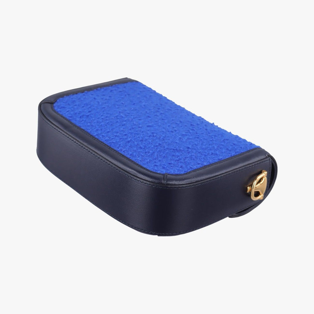 Gucci Horsebit Blue Navy Tweed Leather Shoulder — view 6