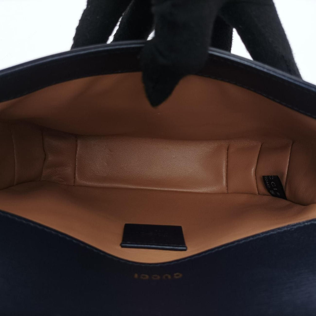 Gucci Horsebit Blue Navy Tweed Leather Shoulder — view 9