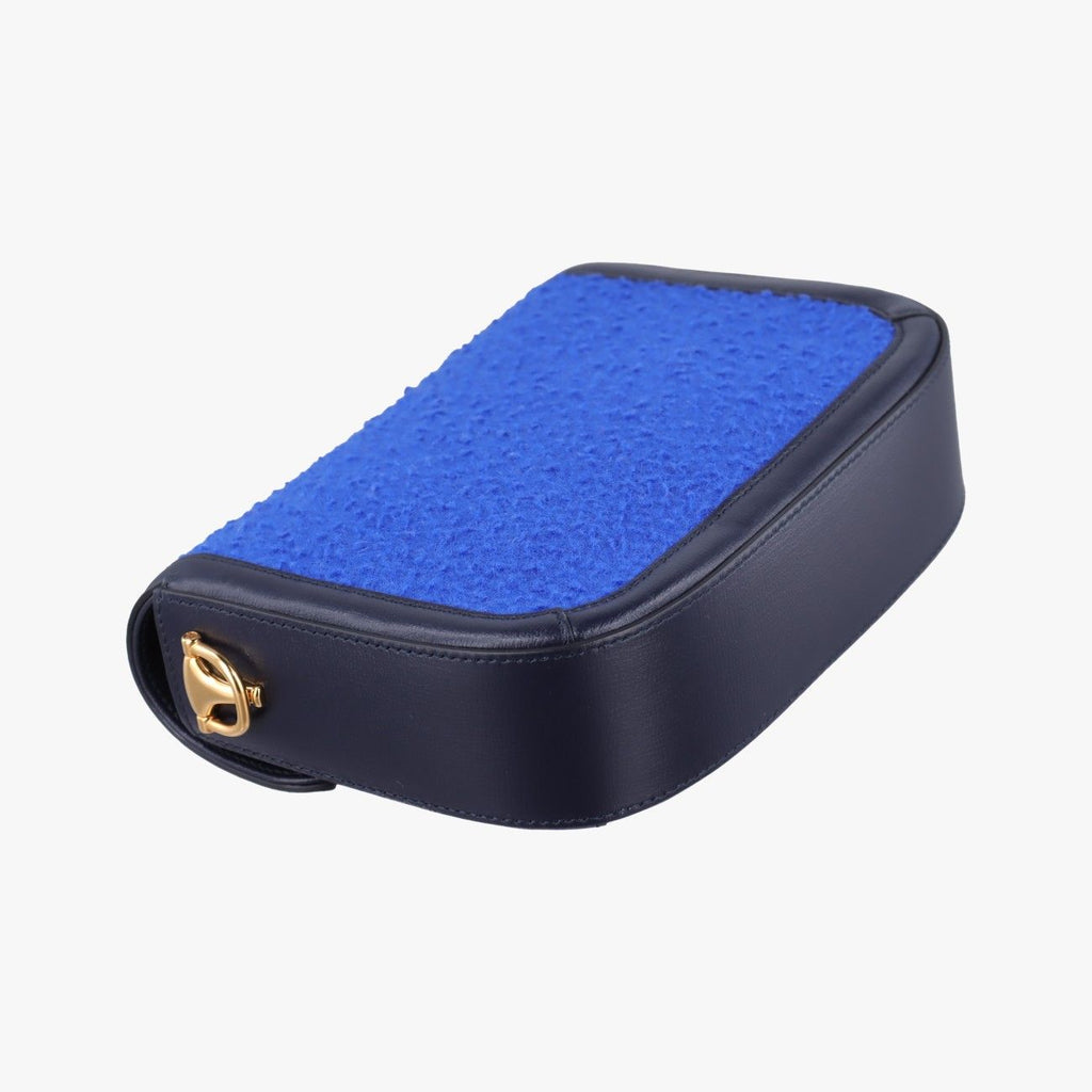 Gucci Horsebit Blue Navy Tweed Leather Shoulder — view 7