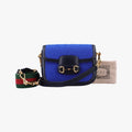 Gucci Horsebit Blue Navy Tweed Leather Shoulder